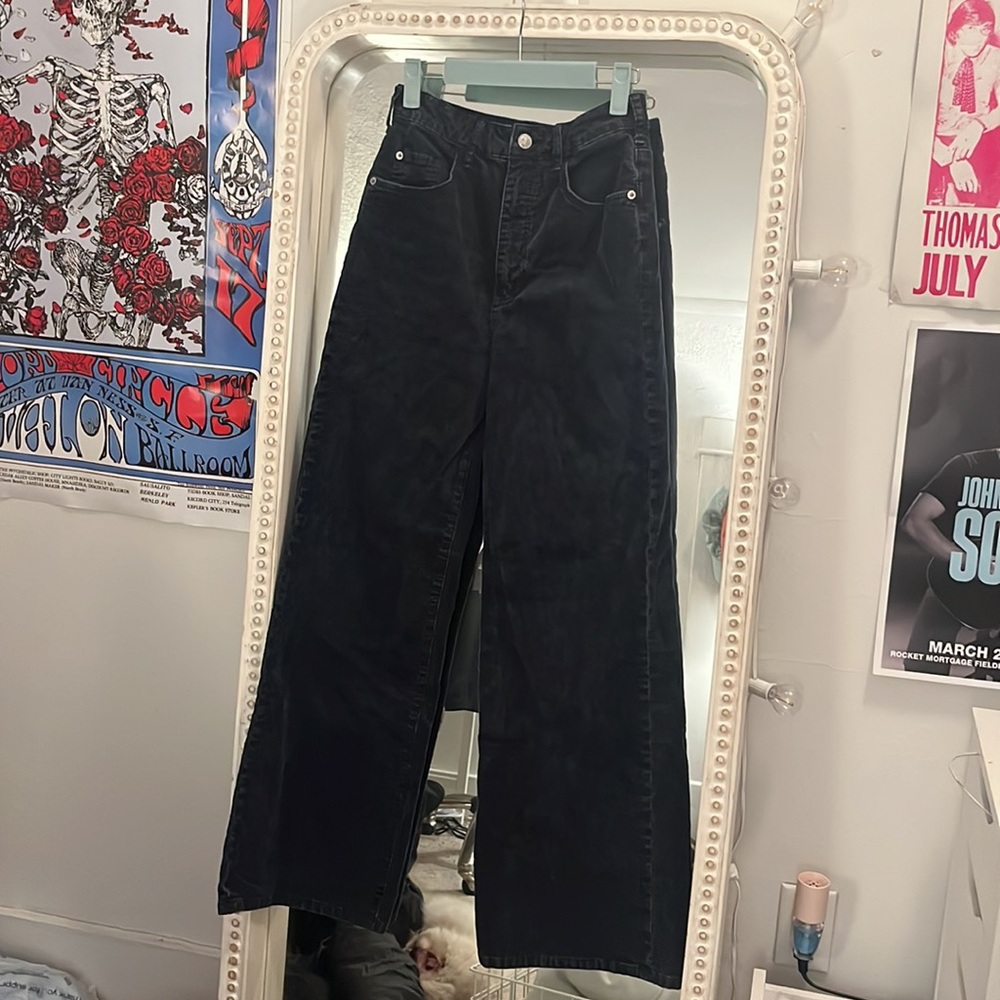 Anthropologie Pilcro The Annie Wide Leg Corduroy Jeans, Navy Blue